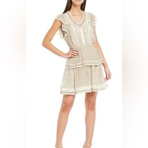 Chelsea &‎ Violet Cream Lace Midi Dress